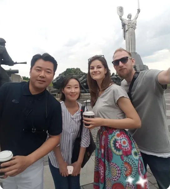 Benton's owner with the KR BRANDS team in Kyiv