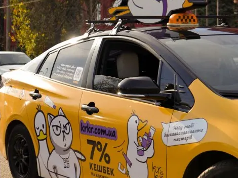 Uklon car branded with KRKR