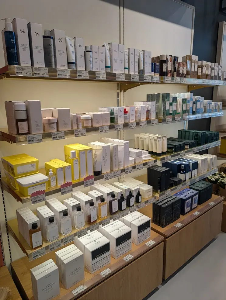 Dr.Ceuracle, Needly and Medicube shelf in a Ukrainian store